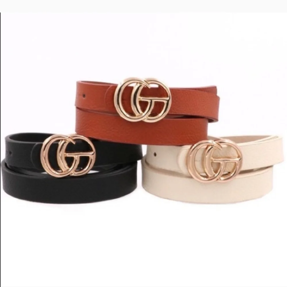 Kara and Kate women's faux leather belt mauve with goldtone buckle